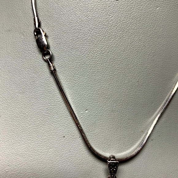 925 STER.,TURQUOISE, MARCASITE NECKLACE 16" 14g 💝 - Picture 5 of 6